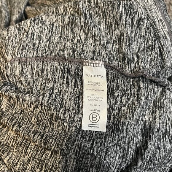 ATHLETA UPTEMPO Cropped Hoodie Sweatshirt Space Dye Black & White EUC Sz Small - Picture 7 of 8